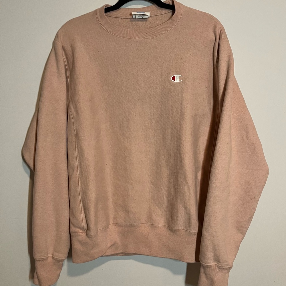 Champion Baby Pink Crew Neck Reverse Weave Sweatshirt